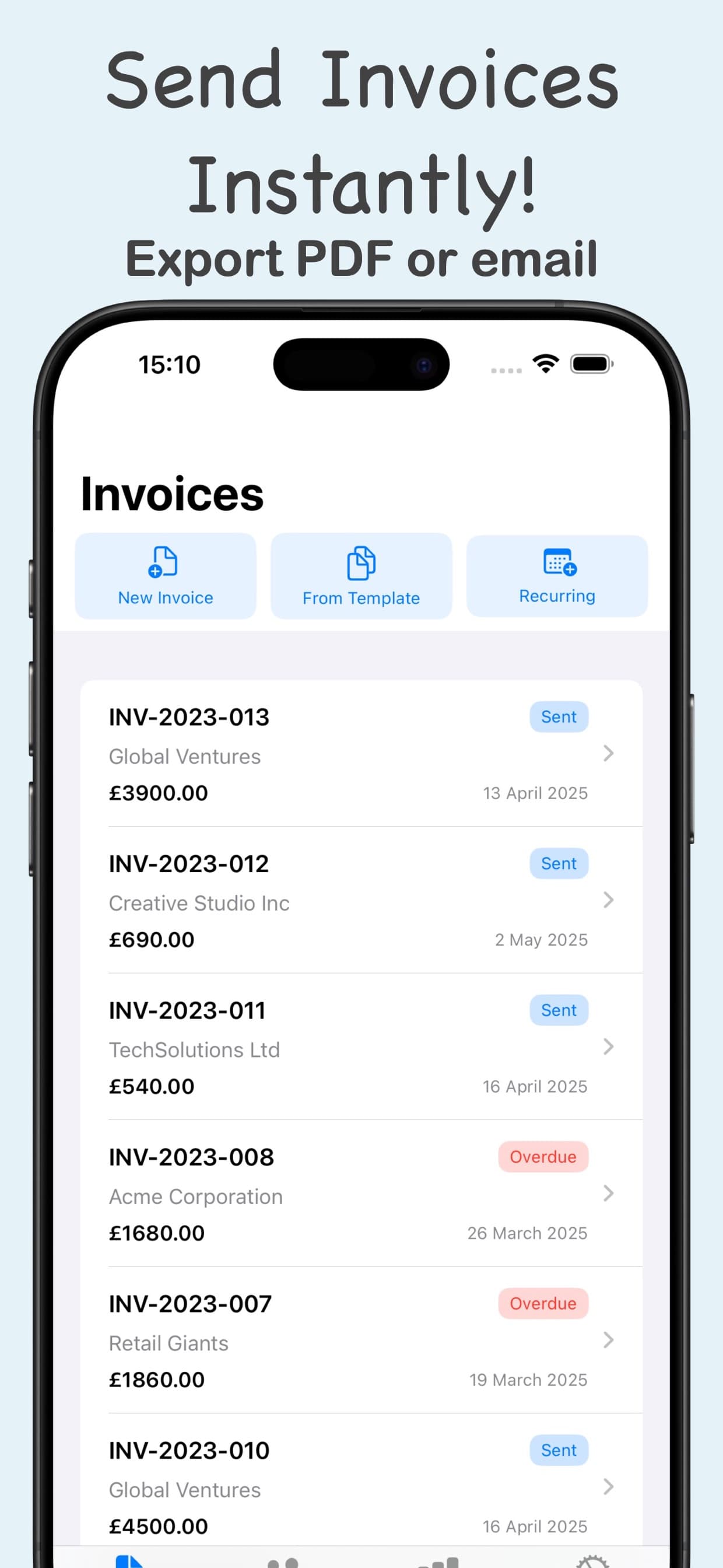 Generate Invoice Pro screenshot